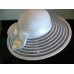 TOUCAN NEW YORK LOVELY WHITE WITH ROSE ACCENT CHURCH DRESS HAT WIDE BRIM  eb-97588850